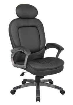 Boss Pillow Top Executive Chair with Headrest, Black (B7101)