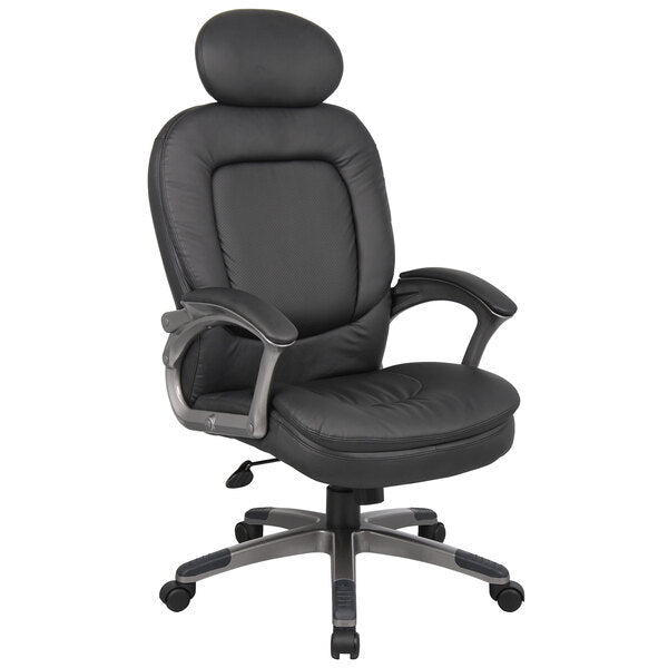 Boss Pillow Top Executive Chair with Headrest, Black (B7101) - SchoolOutlet