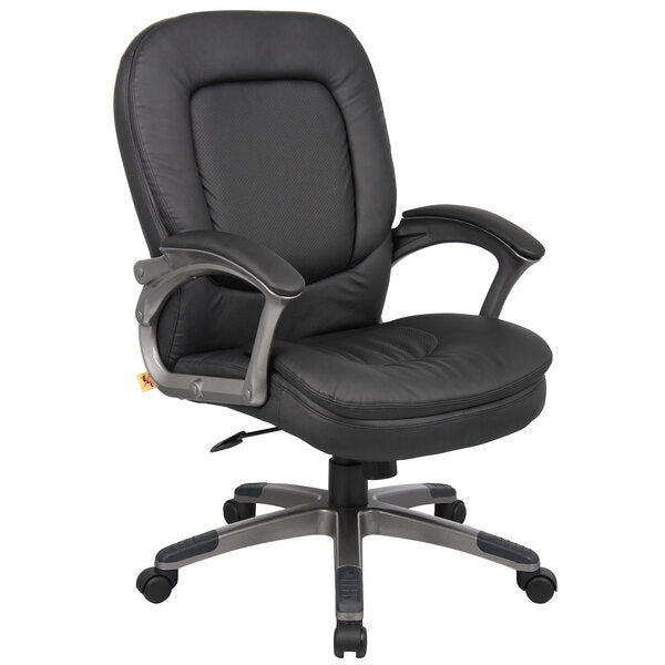 Boss Pillow Top Executive Mid Back Chair, Black (B7106) - SchoolOutlet