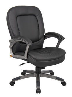 Boss Pillow Top Executive Mid Back Chair, Black (B7106)