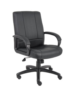 Boss CaressoftPlus Executive Mid Back Chair, Black (B7906)