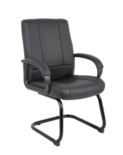 Boss CaressoftPlus Mid Back Guest Chair, Black (B7909)