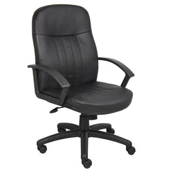Boss Executive Leather Budget Chair, Black (B8106)