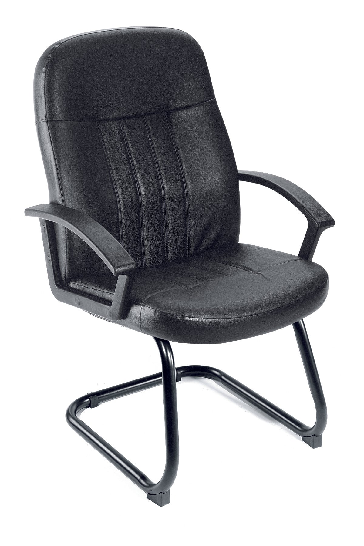 Boss Executive LeatherPlus Budget Guest Chair, Black (B8109) - SchoolOutlet