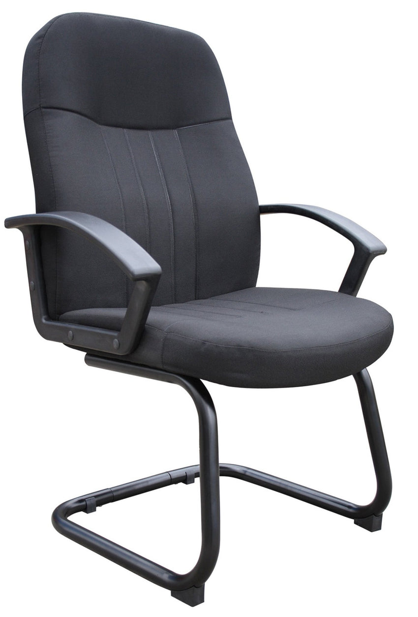 Boss Mid Back Fabric Guest Chair, Black (B8309) - SchoolOutlet