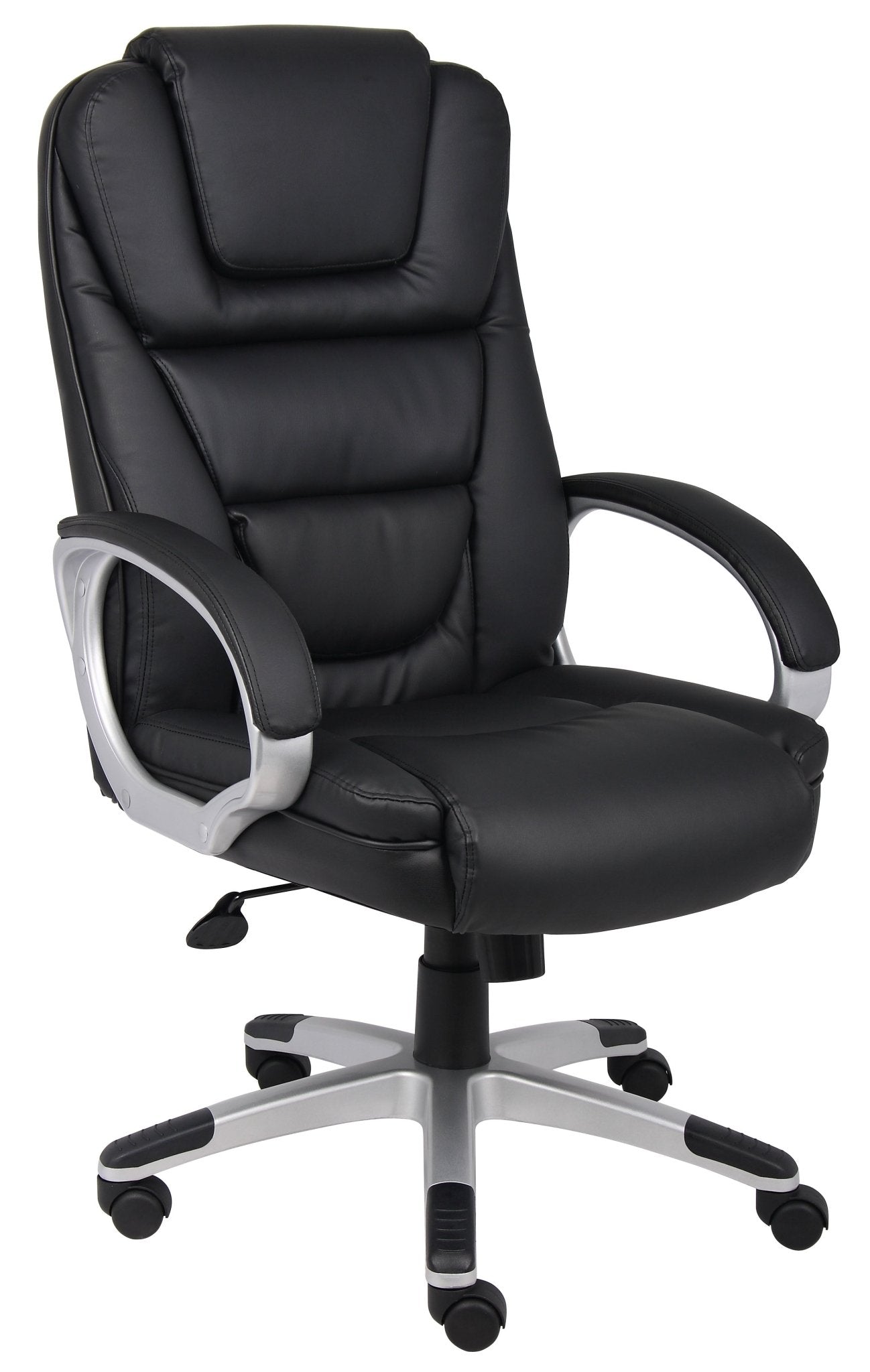 Boss LeatherPlus NTR Executive Chair, Black (B8601) - SchoolOutlet