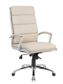 Boss Beige CaressoftPlus Vinyl High-Back Executive Chair (B9471)