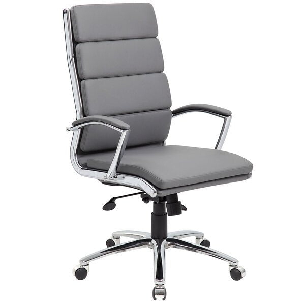 Boss Beige CaressoftPlus Vinyl High - Back Executive Chair (B9471) - SchoolOutlet