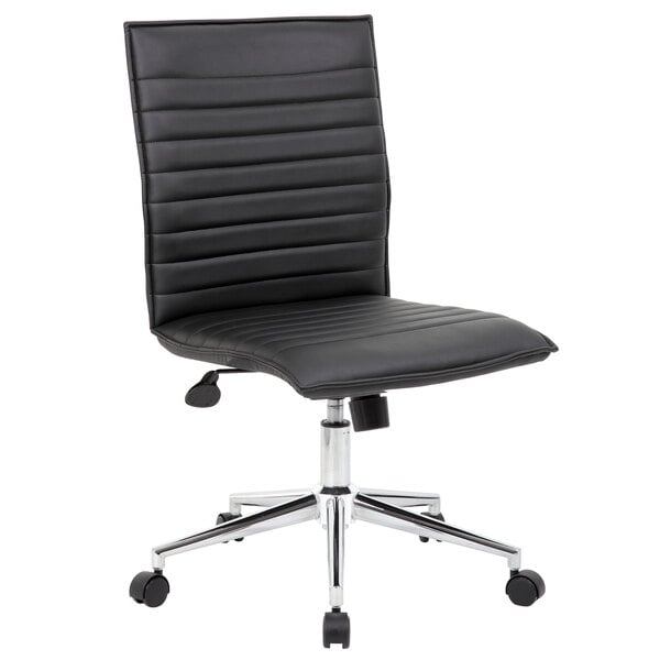 Boss Vinyl Armless Hospitality Task Chair, Black (B9534C) - SchoolOutlet