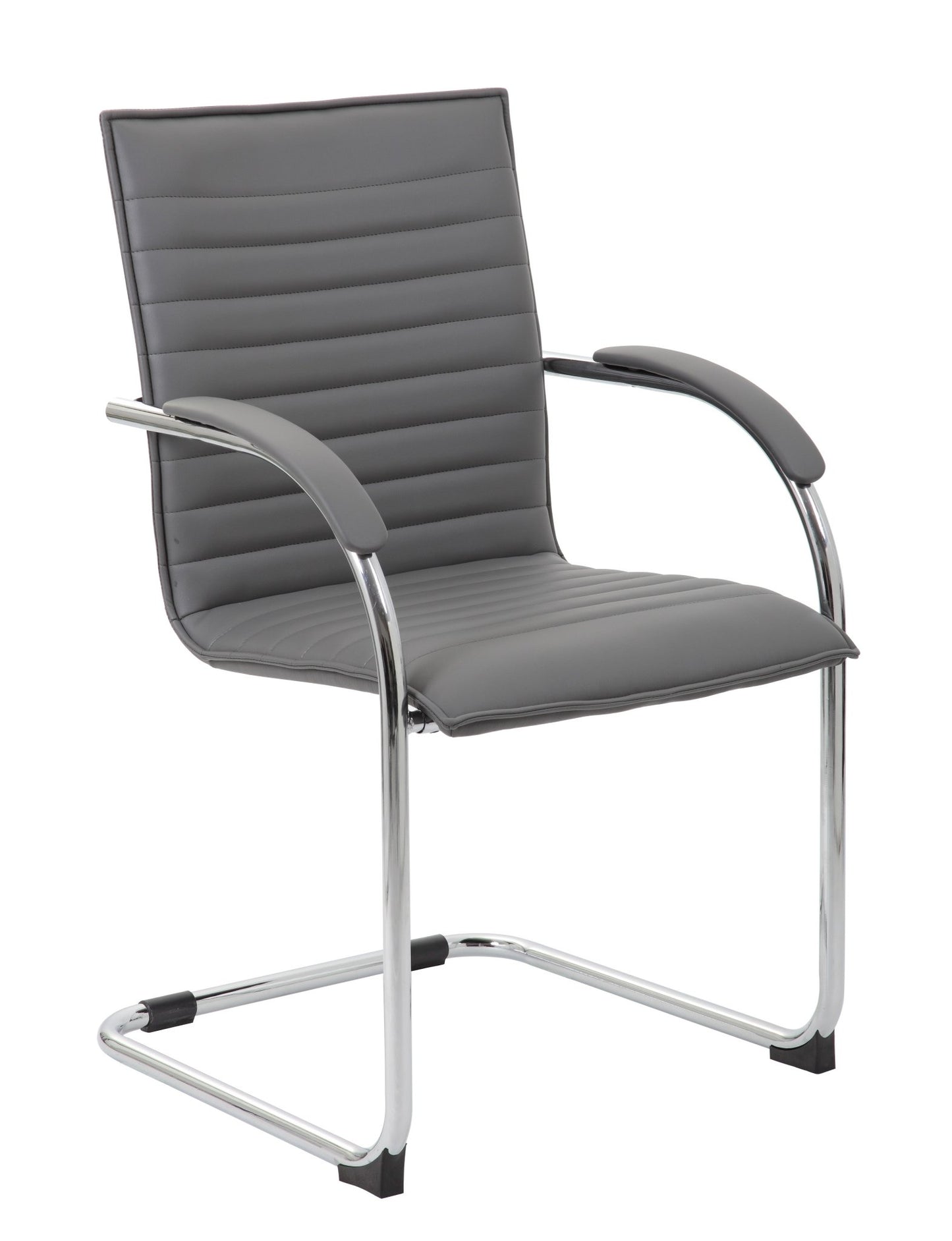 Boss Vinyl Ribbed Side Chair with Chrome Frame, 2 pack (B9536 - 2) - SchoolOutlet