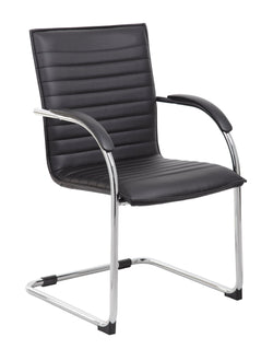 Boss Vinyl Ribbed Side Chair with Chrome Frame, 2 pack (B9536-2)