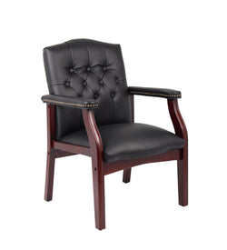 Boss Ivy League Caressoft Executive Guest Chair with Mahogany Finish (B959)