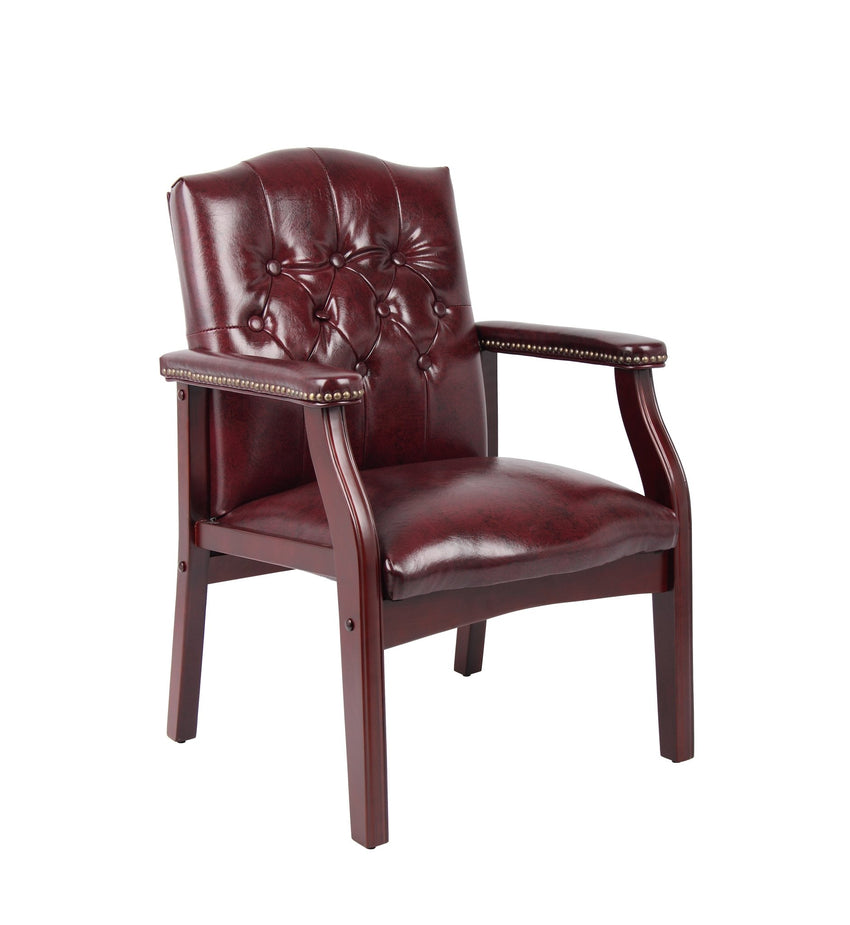 Boss Ivy League Caressoft Executive Guest Chair with Mahogany Finish (B959) - SchoolOutlet