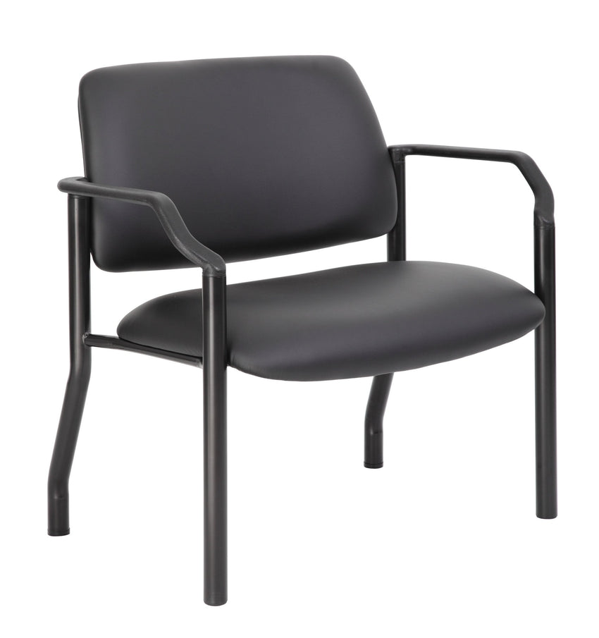 Boss Mid - Back Antimicrobial Guest Chair with Arms, Black (B9591AM - 500) - SchoolOutlet