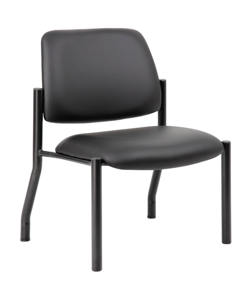 Boss Antimicrobial Vinyl Guest Chair with 400 lb. Capacity, Black Vinyl (B9595AM) - SchoolOutlet