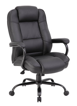 Boss LeatherPlus Heavy Duty Executive Chair, Black (B992)