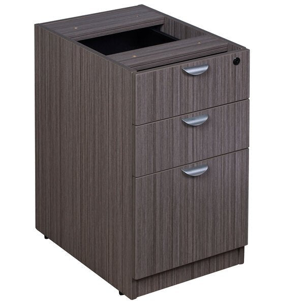 Boss Deluxe Pedestal Letter File Cabinet with 2 Box Drawers and 1 File Drawer, 16"W x 22"D x 28.5"H (N166) - SchoolOutlet