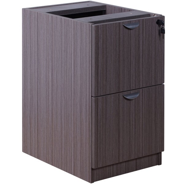 Boss Deluxe Locking Pedestal Letter File Cabinet with 2 File Drawers, 16"W x 22"D x 28.5"H (N176) - SchoolOutlet