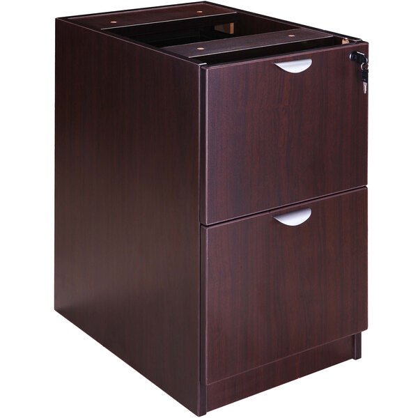Boss Deluxe Locking Pedestal Letter File Cabinet with 2 File Drawers, 16"W x 22"D x 28.5"H (N176) - SchoolOutlet