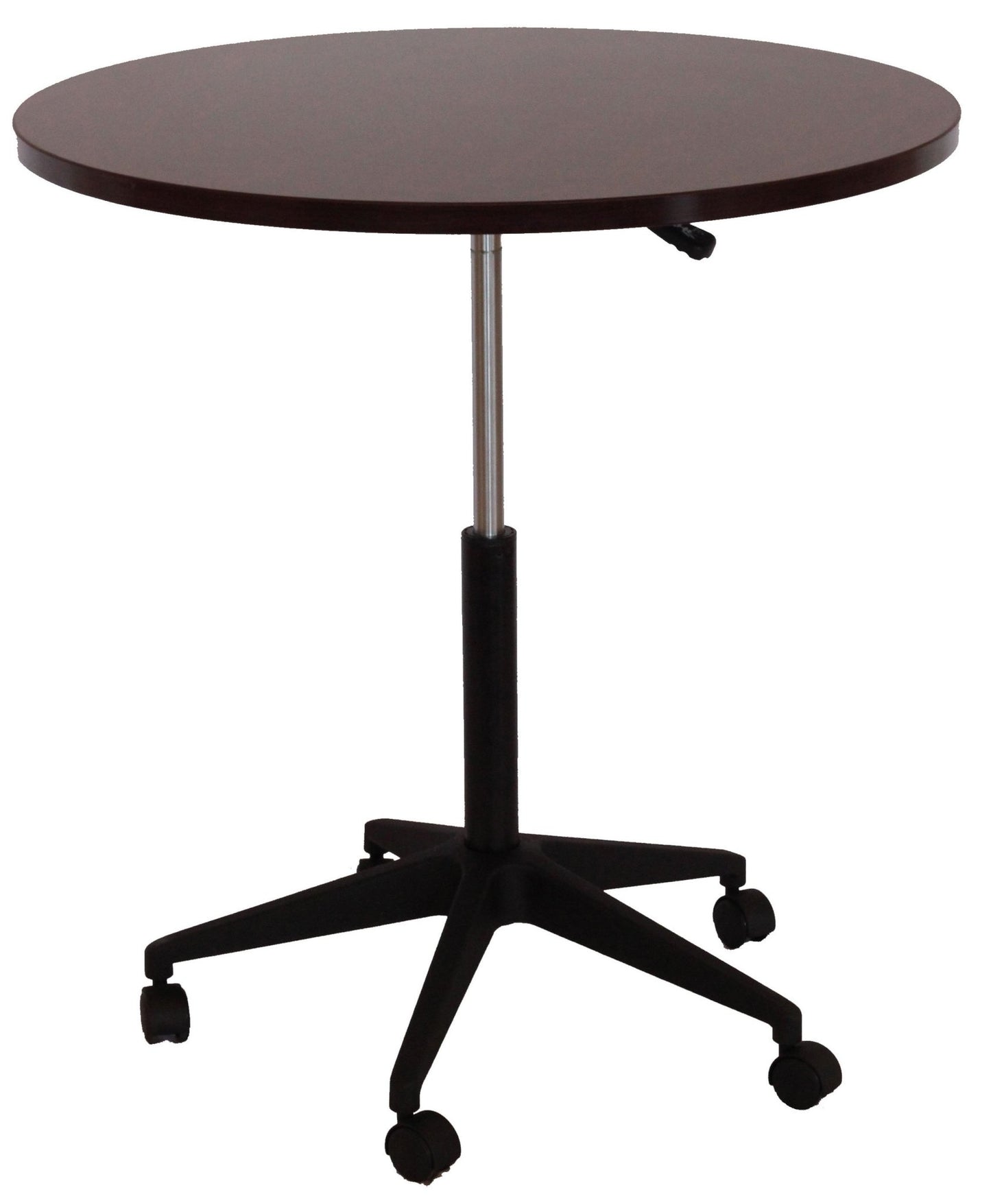 Boss 32" Round Mobile Office Table, Mahogany (N30) - SchoolOutlet