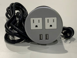 Boos 3" 5-Port Electrical / USB Grommet Outlet, Silver 120V (SOT-4SW)