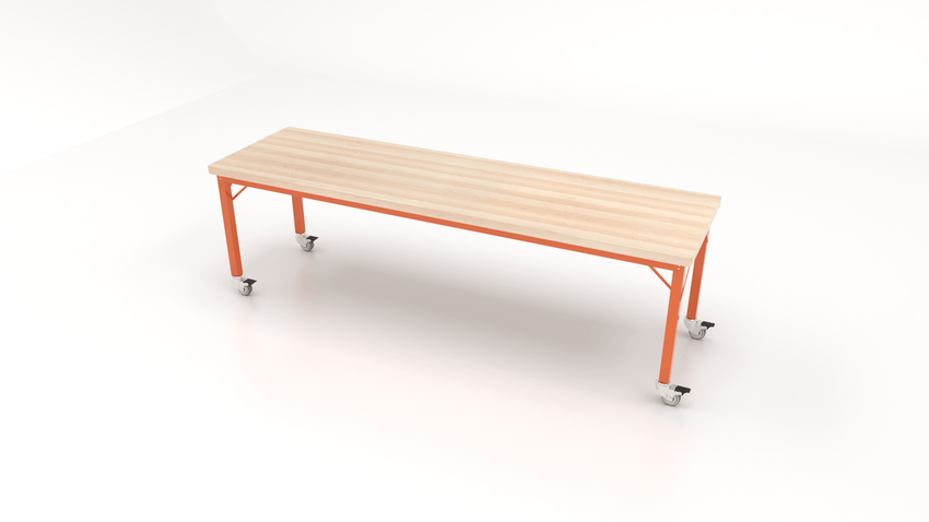 CEF Brainstorm Workbench 26" Height with Maple Butcher Block Top and Steel Frame for Kindergarten - 2nd Grade - SchoolOutlet