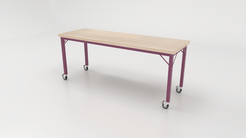 CEF Brainstorm Workbench 30" Height with Maple Butcher Block Top and Steel Frame for 3rd Grade and Up - SchoolOutlet