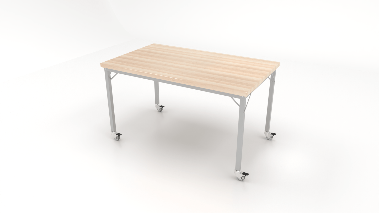 CEF Brainstorm Workbench 34" Height with Maple Butcher Block Top and Steel Frame for 3rd Grade and Up ADA Compliant - SchoolOutlet