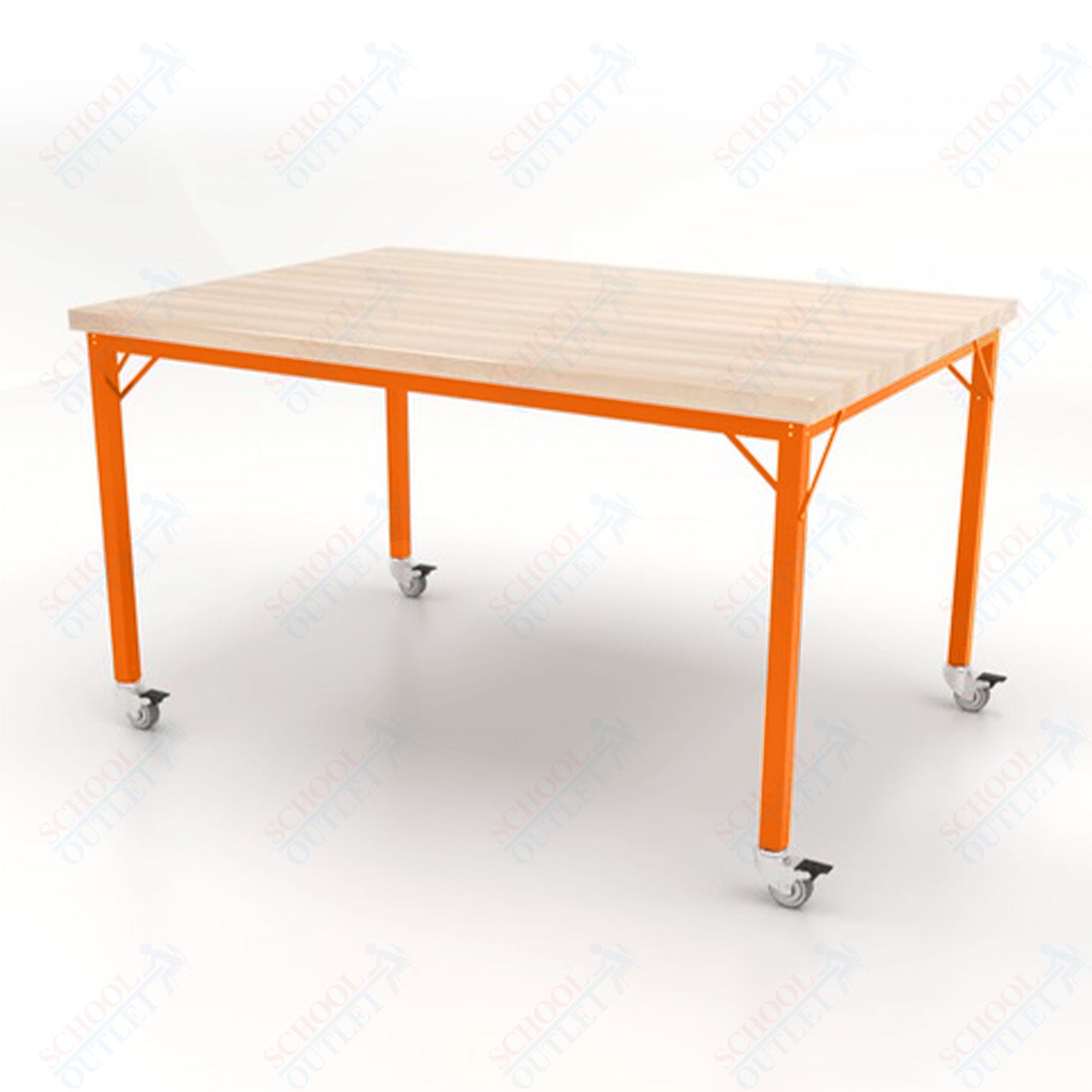 CEF Brainstorm Workbench 34" Height with Maple Butcher Block Top and Steel Frame for 3rd Grade and Up ADA Compliant - SchoolOutlet