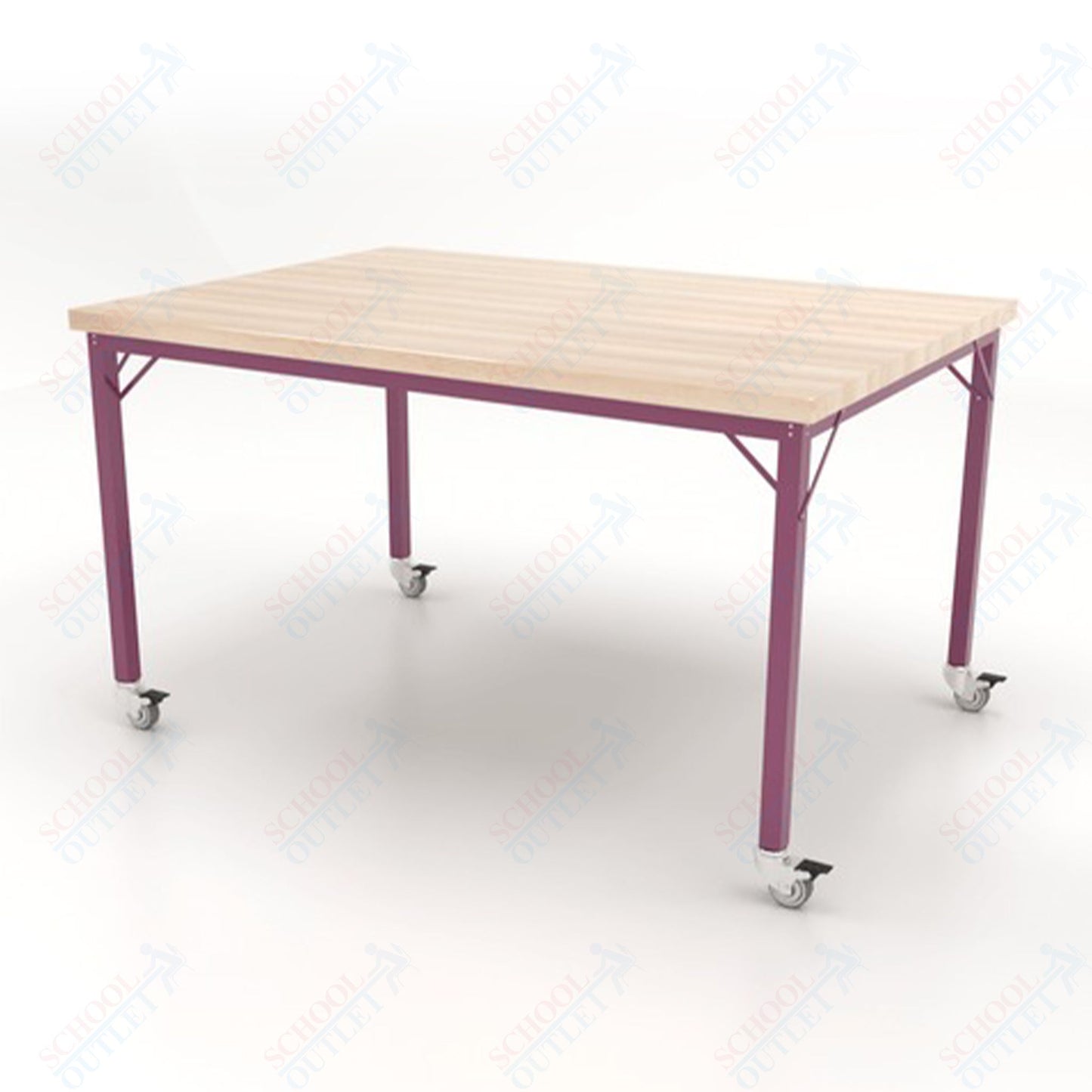 CEF Brainstorm Workbench 34" Height with Maple Butcher Block Top and Steel Frame for 3rd Grade and Up ADA Compliant - SchoolOutlet