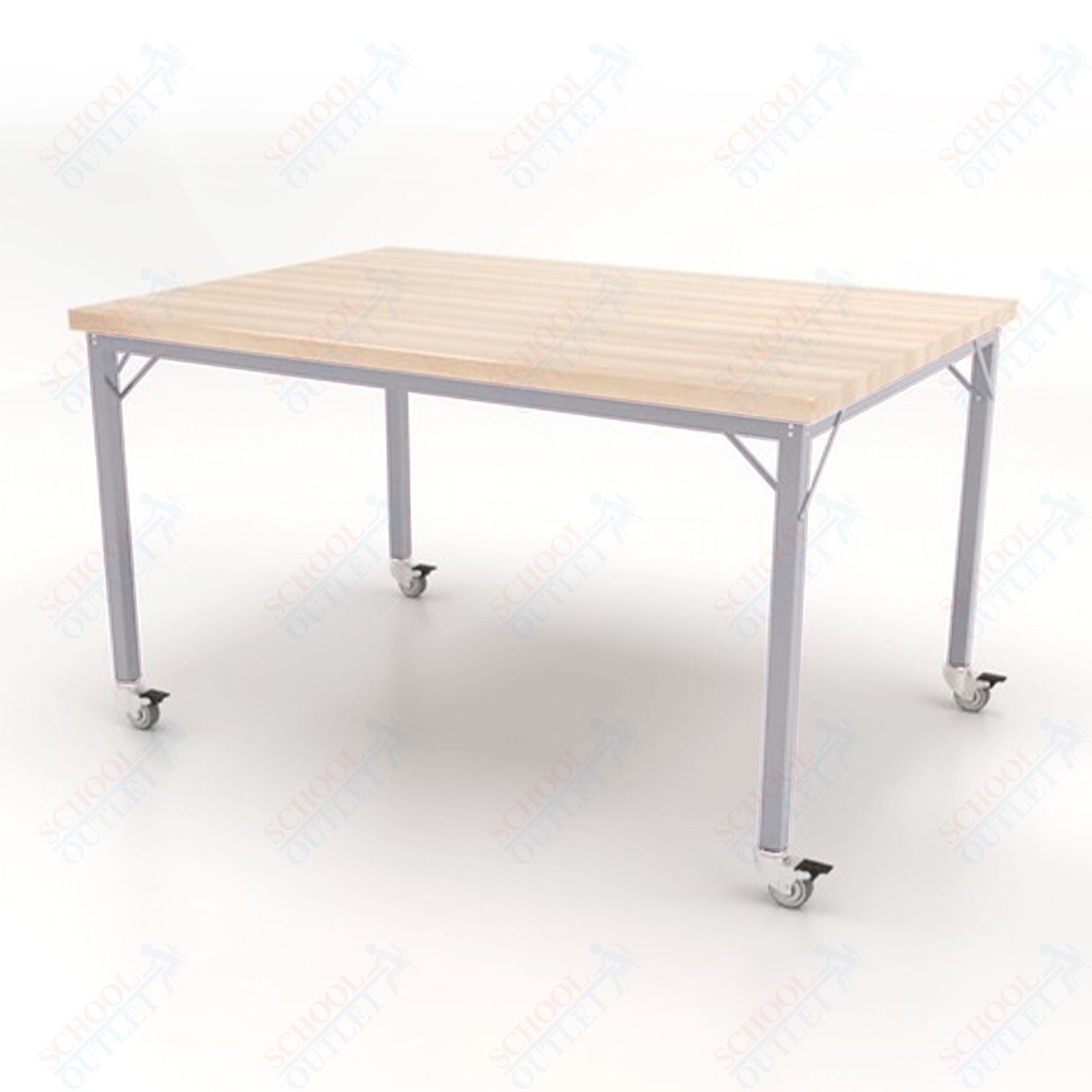 CEF Brainstorm Workbench 34" Height with Maple Butcher Block Top and Steel Frame for 3rd Grade and Up ADA Compliant - SchoolOutlet