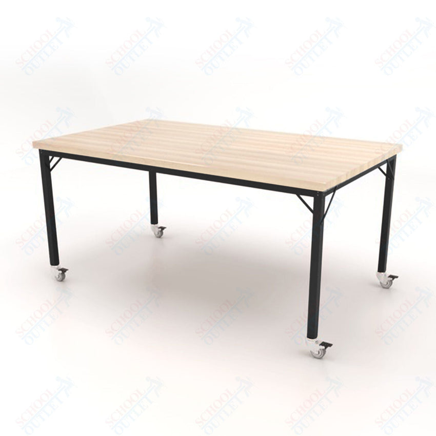 CEF Brainstorm Workbench 34" Height with Maple Butcher Block Top and Steel Frame for 3rd Grade and Up ADA Compliant - SchoolOutlet