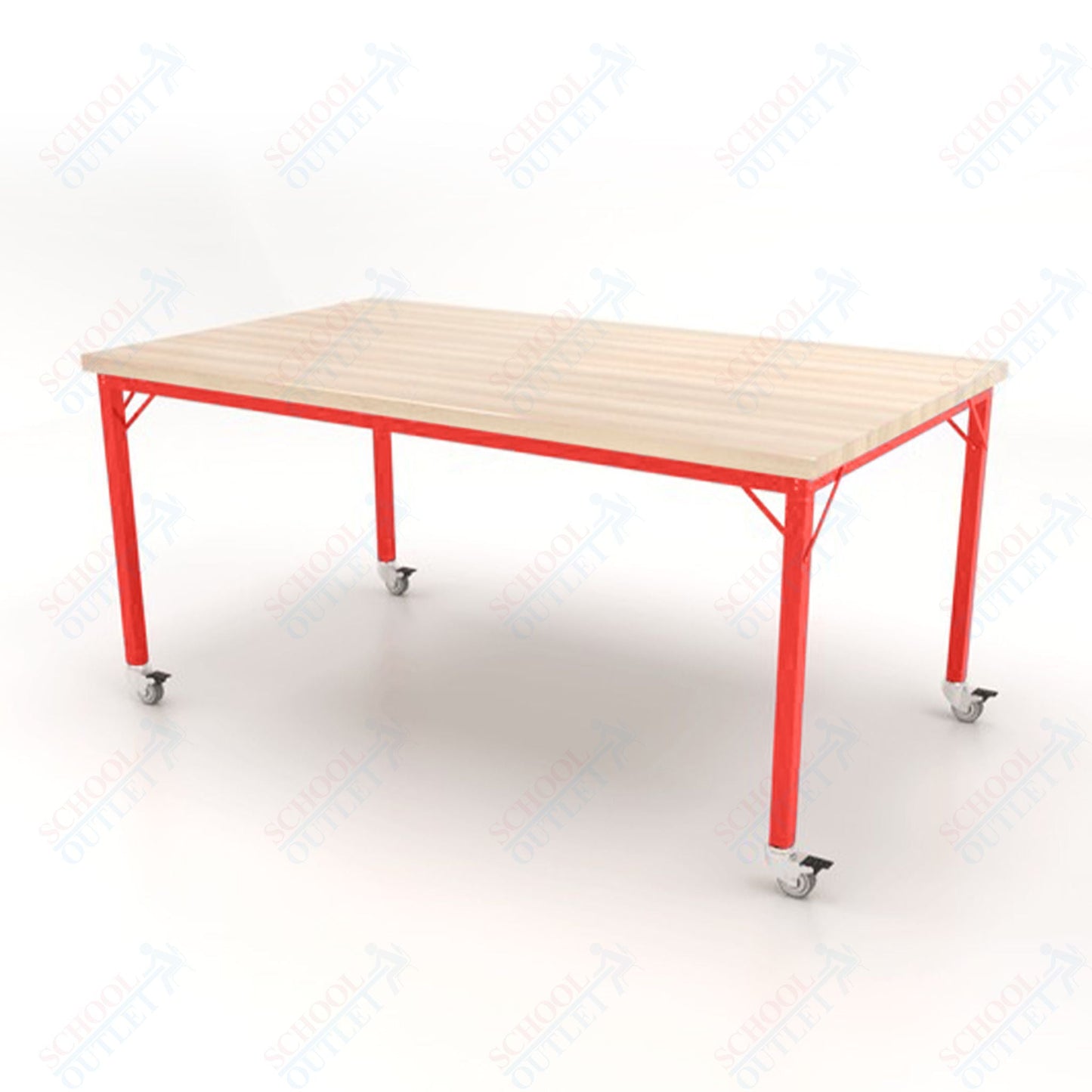 CEF Brainstorm Workbench 34" Height with Maple Butcher Block Top and Steel Frame for 3rd Grade and Up ADA Compliant - SchoolOutlet