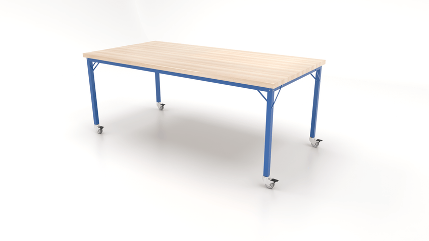 CEF Brainstorm Workbench 34" Height with Maple Butcher Block Top and Steel Frame for 3rd Grade and Up ADA Compliant - SchoolOutlet