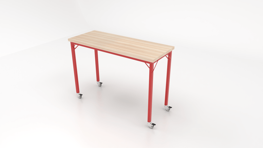 CEF Brainstorm Workbench 42" Height with Maple Butcher Block Top and Steel Frame for 6th Grade and Up - SchoolOutlet