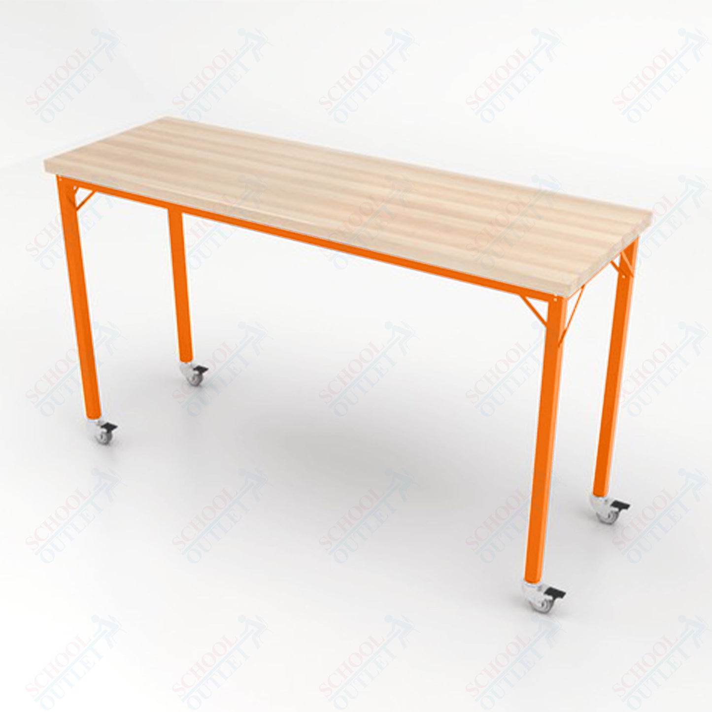 CEF Brainstorm Workbench 42" Height with Maple Butcher Block Top and Steel Frame for 6th Grade and Up - SchoolOutlet