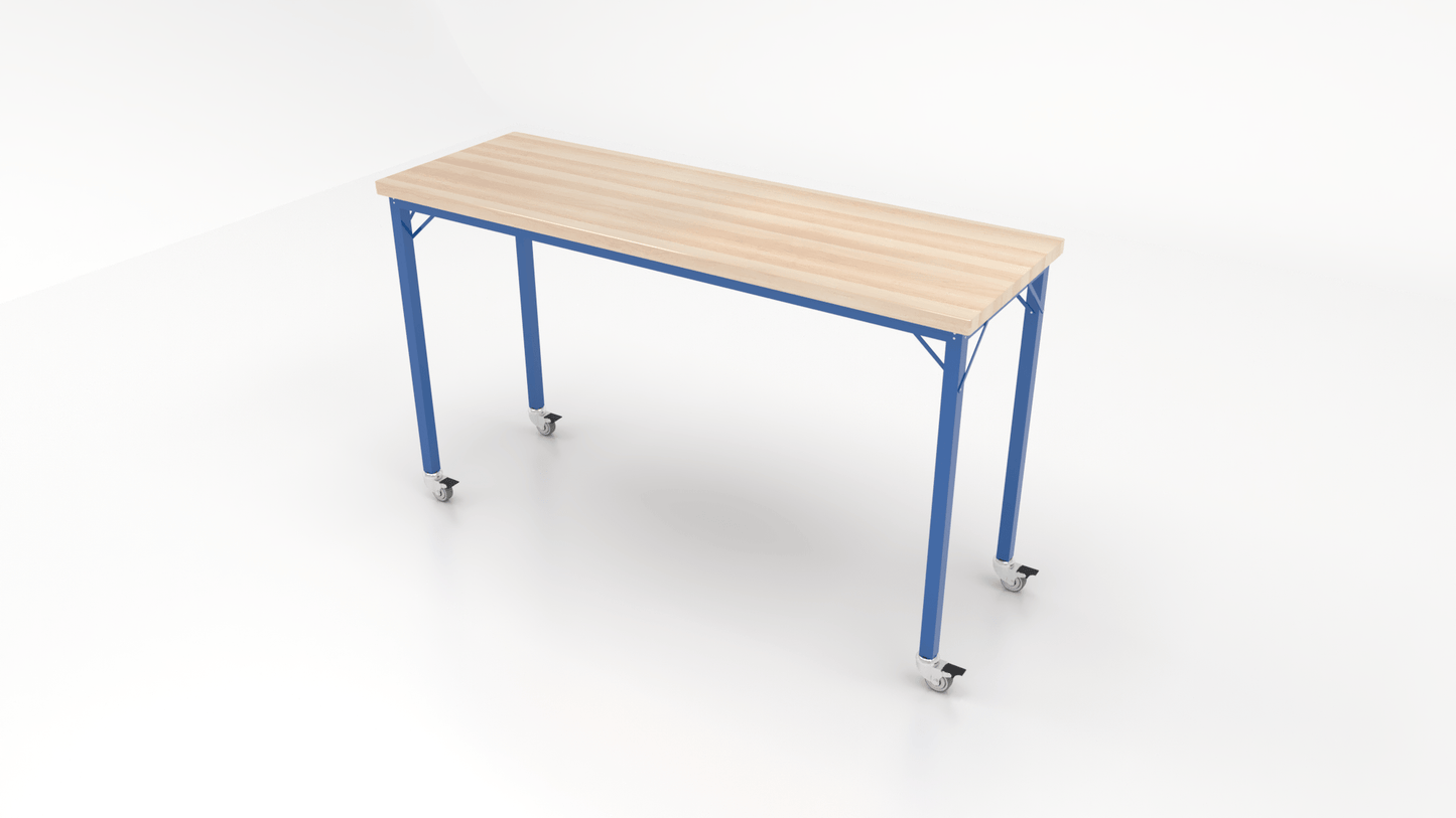 CEF Brainstorm Workbench 42" Height with Maple Butcher Block Top and Steel Frame for 6th Grade and Up - SchoolOutlet