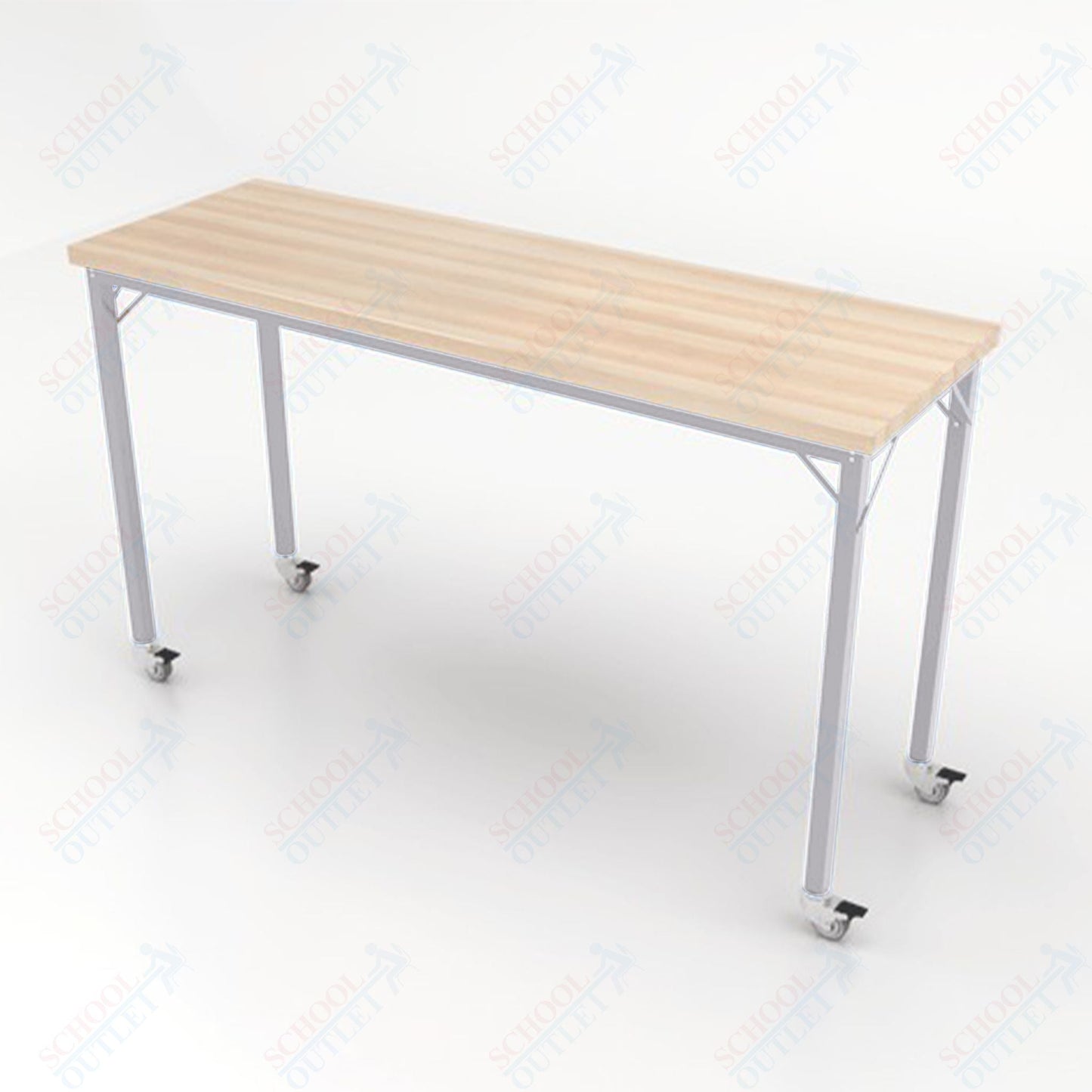 CEF Brainstorm Workbench 42" Height with Maple Butcher Block Top and Steel Frame for 6th Grade and Up - SchoolOutlet