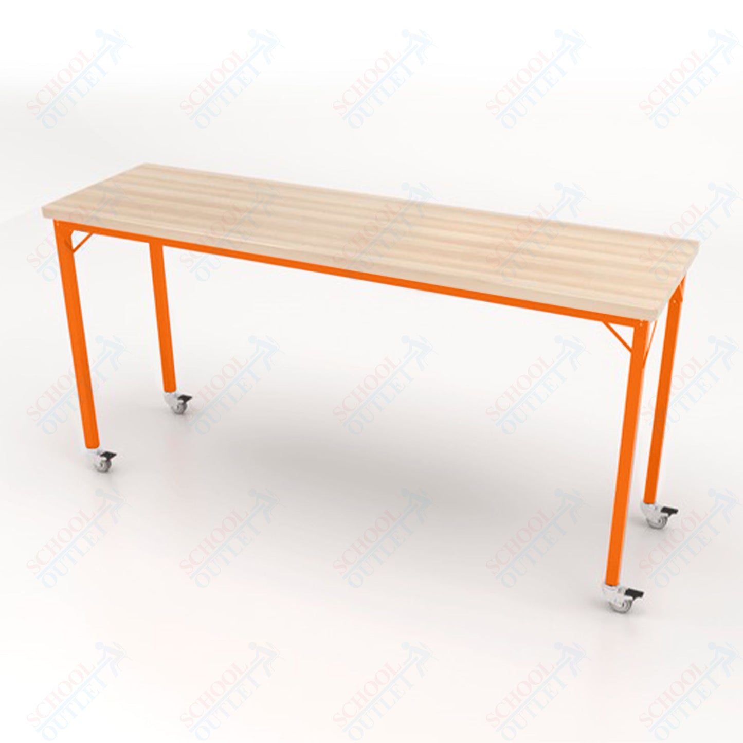 CEF Brainstorm Workbench 42" Height with Maple Butcher Block Top and Steel Frame for 6th Grade and Up - SchoolOutlet