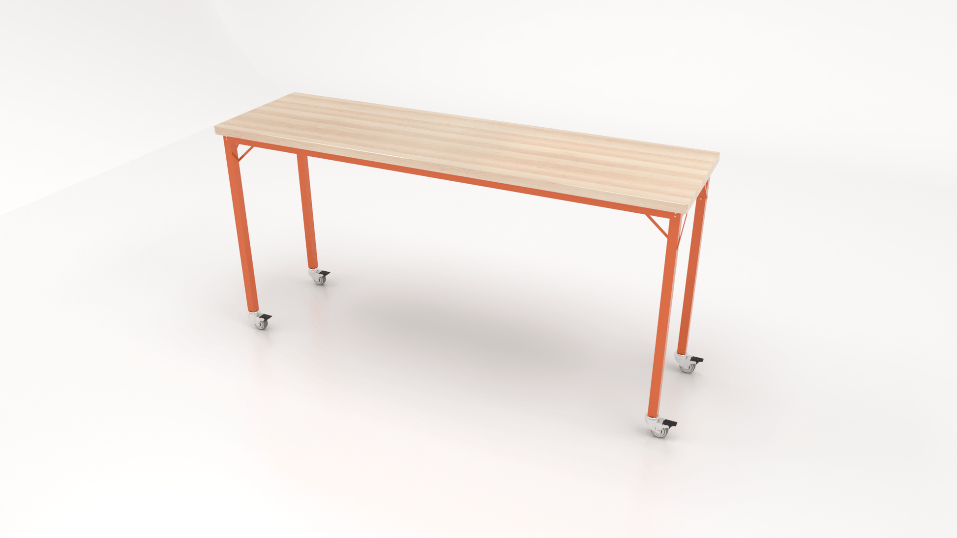 CEF Brainstorm Workbench 42" Height with Maple Butcher Block Top and Steel Frame for 6th Grade and Up - SchoolOutlet