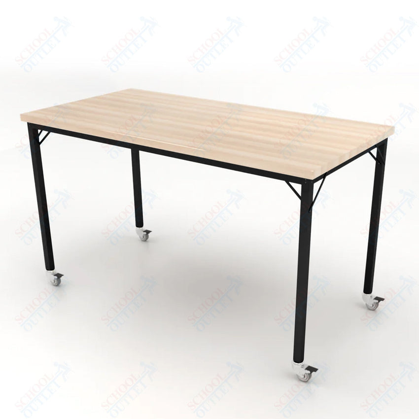 CEF Brainstorm Workbench 42" Height with Maple Butcher Block Top and Steel Frame for 6th Grade and Up - SchoolOutlet