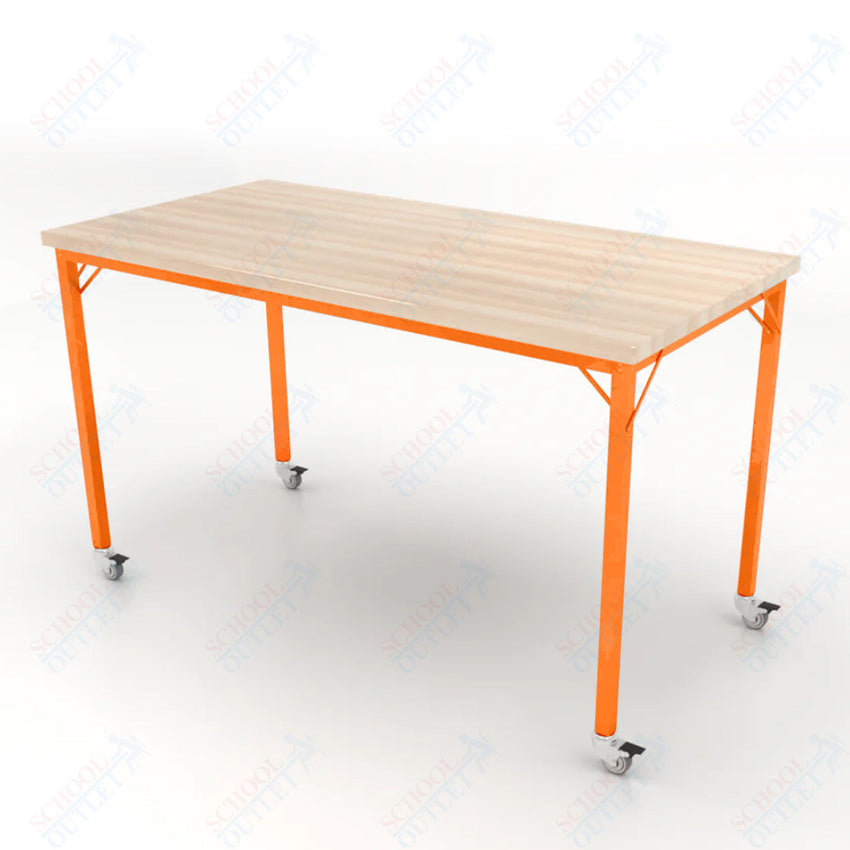 CEF Brainstorm Workbench 42" Height with Maple Butcher Block Top and Steel Frame for 6th Grade and Up - SchoolOutlet