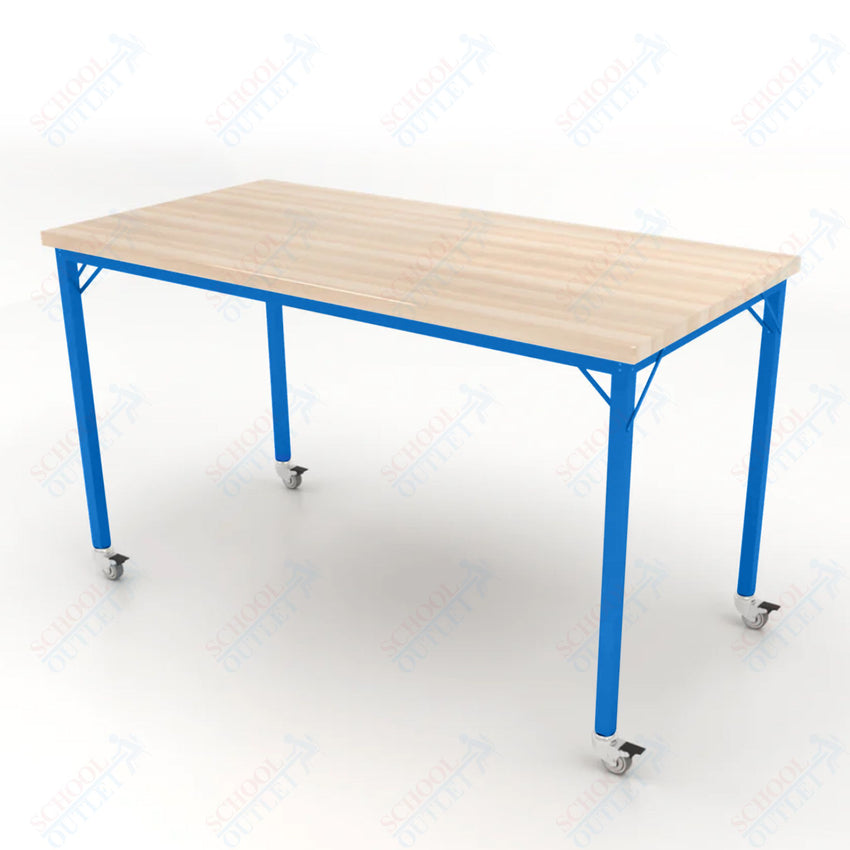 CEF Brainstorm Workbench 42" Height with Maple Butcher Block Top and Steel Frame for 6th Grade and Up - SchoolOutlet