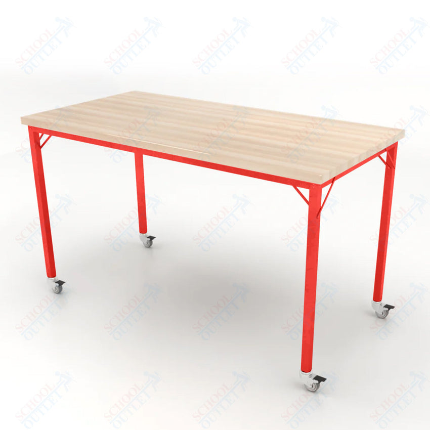 CEF Brainstorm Workbench 42" Height with Maple Butcher Block Top and Steel Frame for 6th Grade and Up - SchoolOutlet