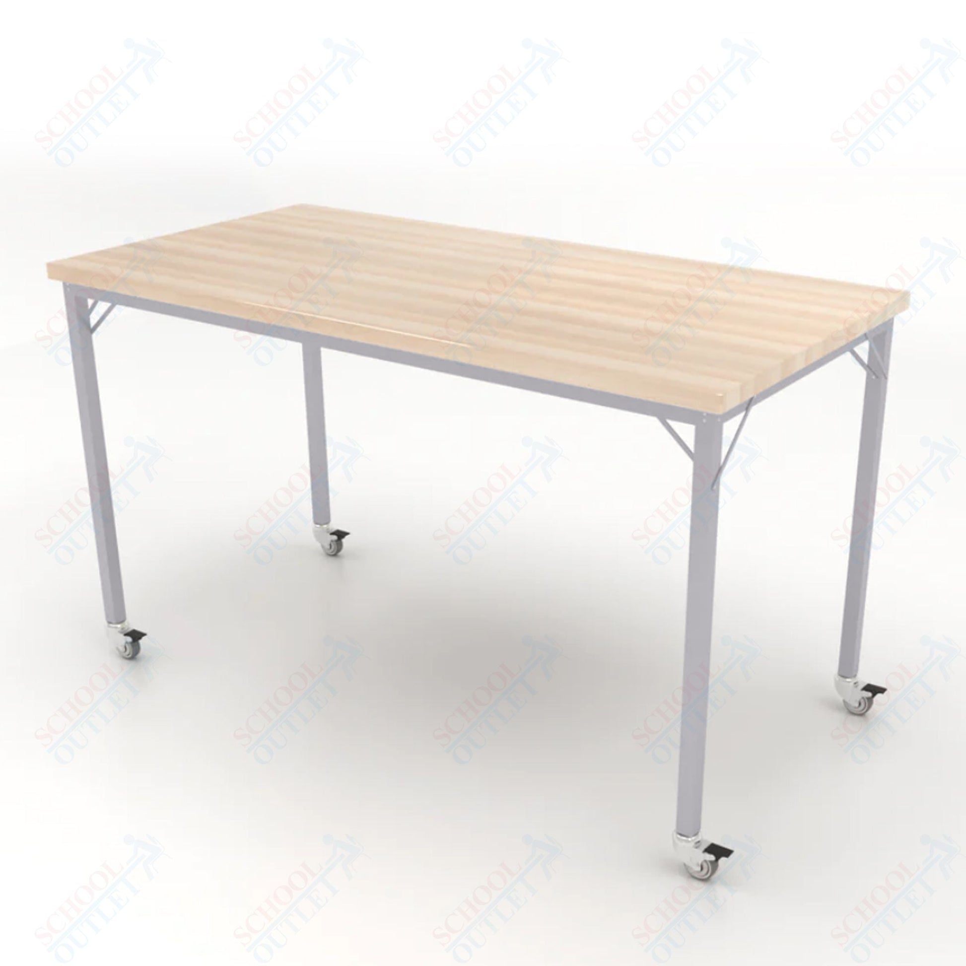 CEF Brainstorm Workbench 42" Height with Maple Butcher Block Top and Steel Frame for 6th Grade and Up - SchoolOutlet