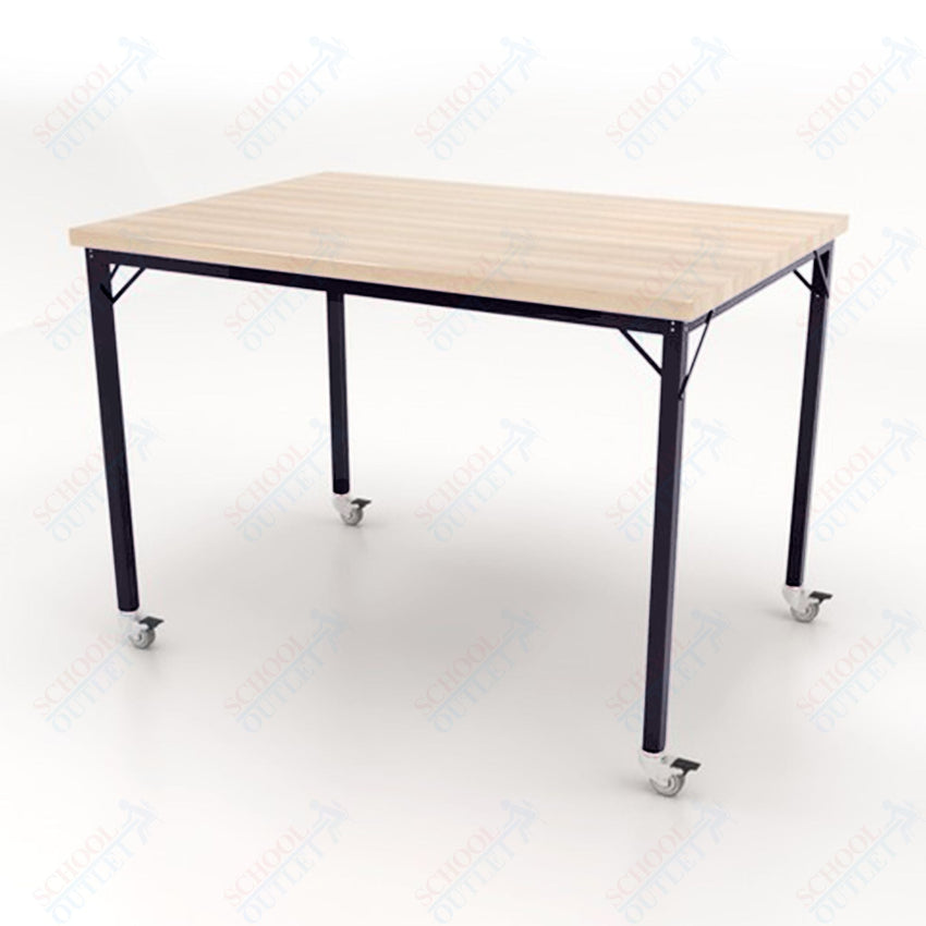 CEF Brainstorm Workbench 42" Height with Maple Butcher Block Top and Steel Frame for 6th Grade and Up - SchoolOutlet