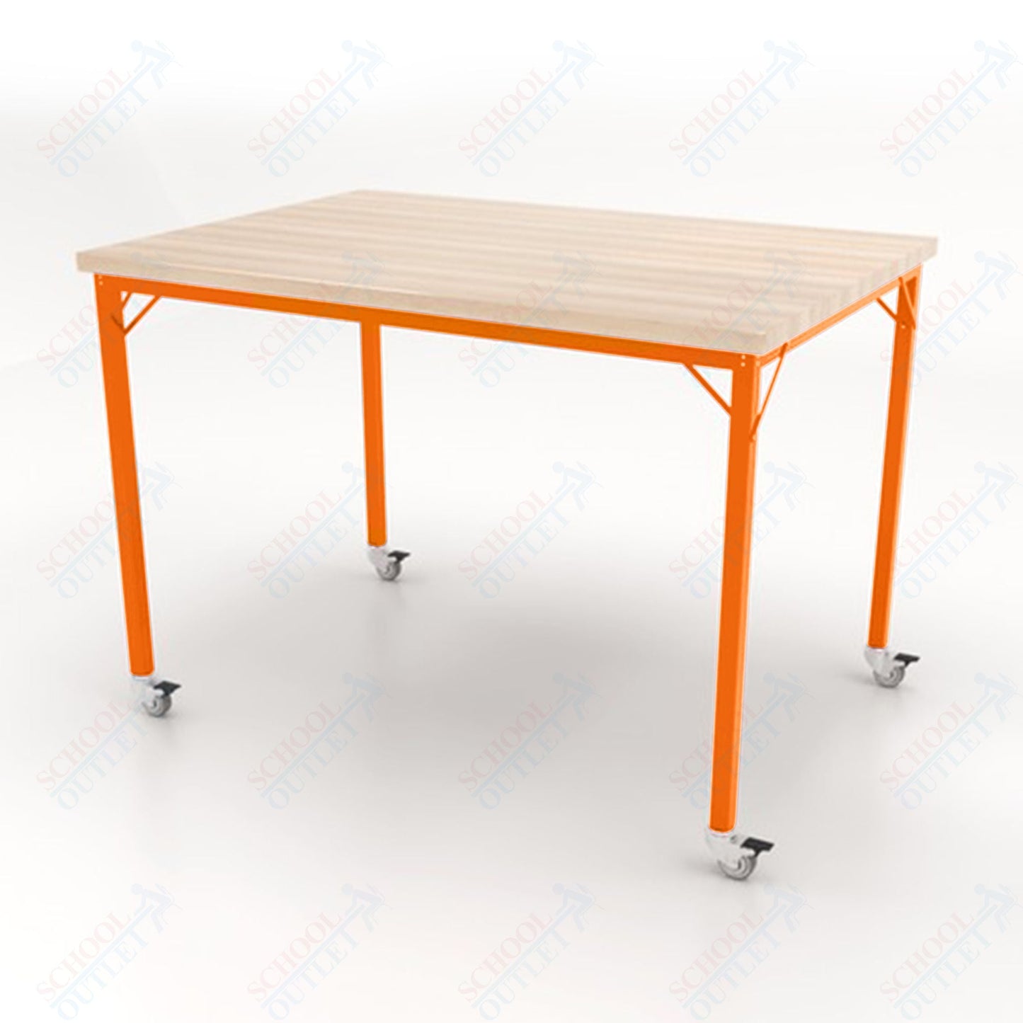 CEF Brainstorm Workbench 42" Height with Maple Butcher Block Top and Steel Frame for 6th Grade and Up - SchoolOutlet