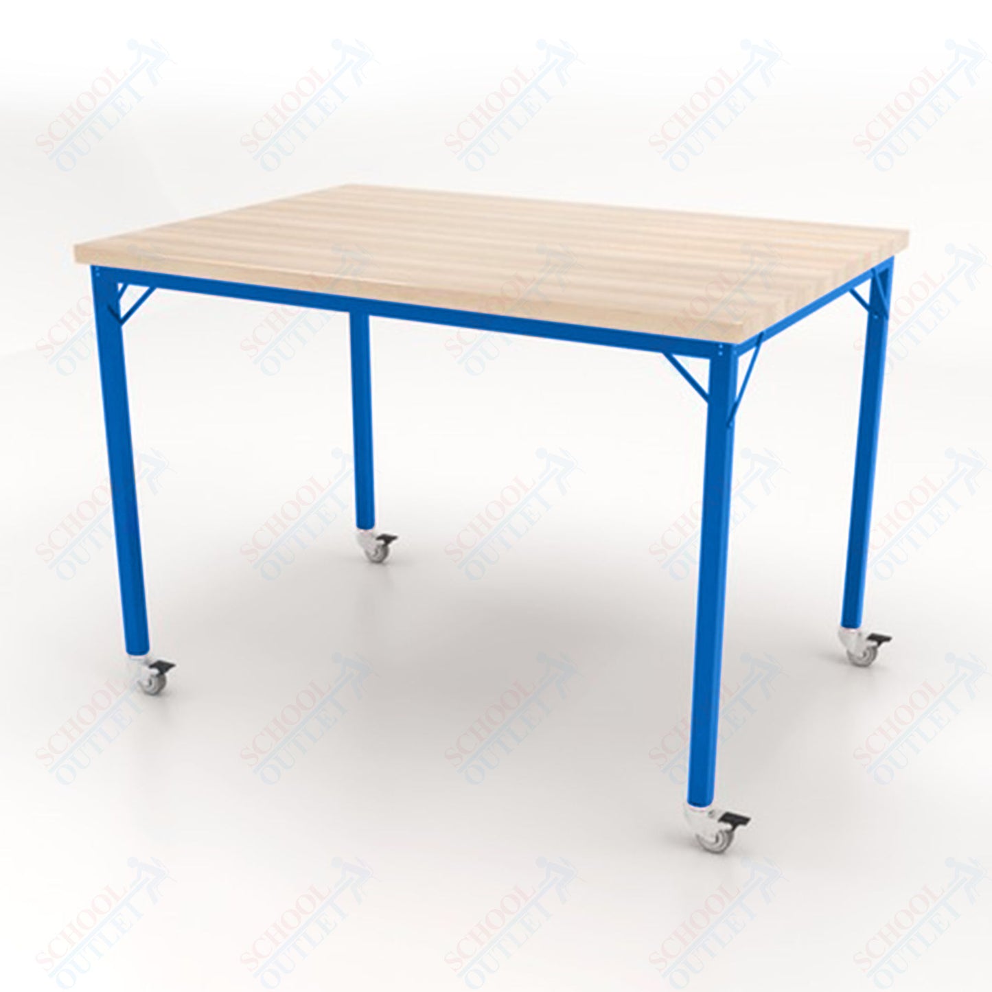 CEF Brainstorm Workbench 42" Height with Maple Butcher Block Top and Steel Frame for 6th Grade and Up - SchoolOutlet