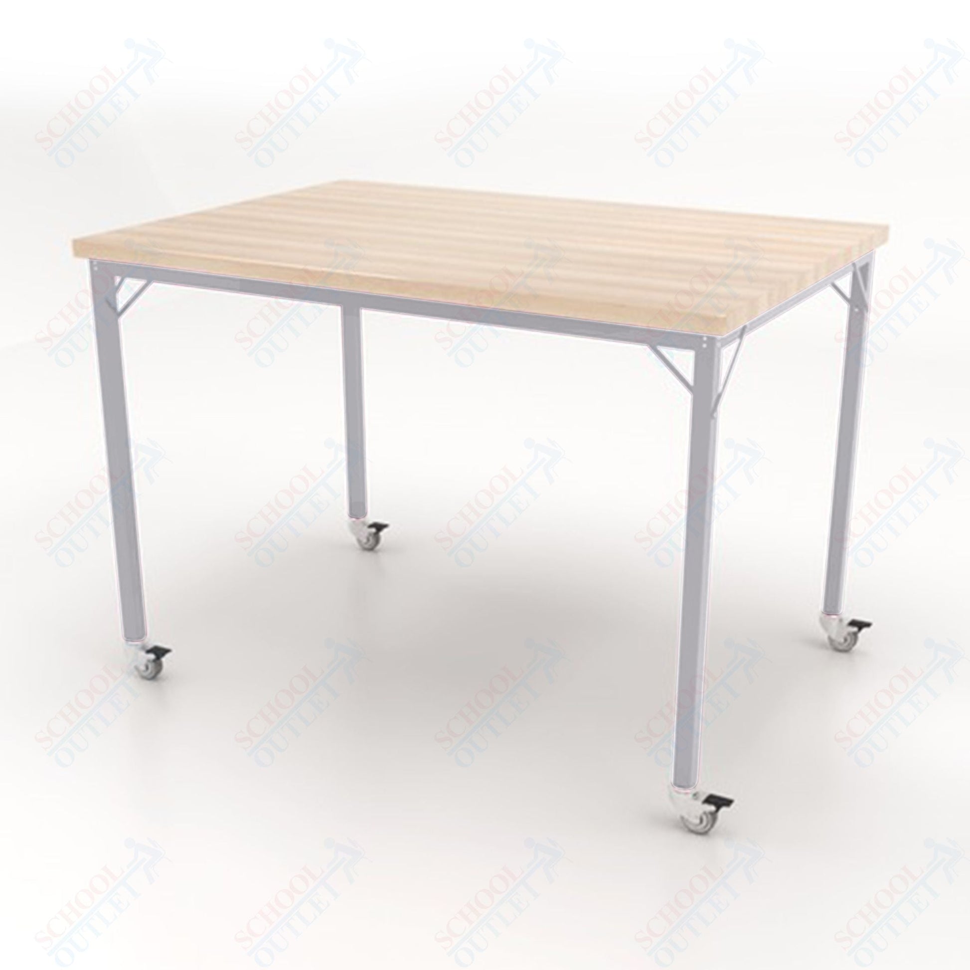 CEF Brainstorm Workbench 42" Height with Maple Butcher Block Top and Steel Frame for 6th Grade and Up - SchoolOutlet