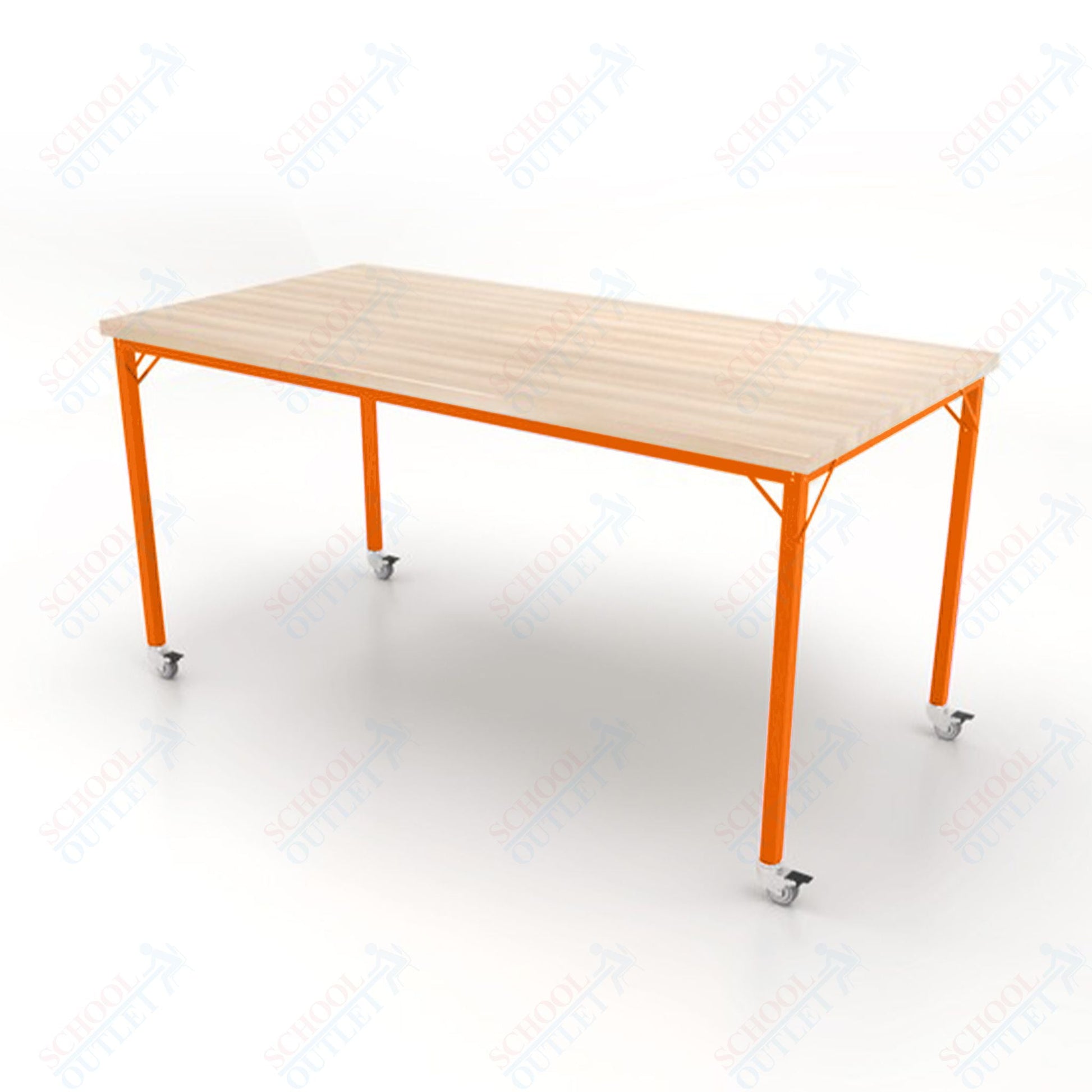 CEF Brainstorm Workbench 42" Height with Maple Butcher Block Top and Steel Frame for 6th Grade and Up - SchoolOutlet